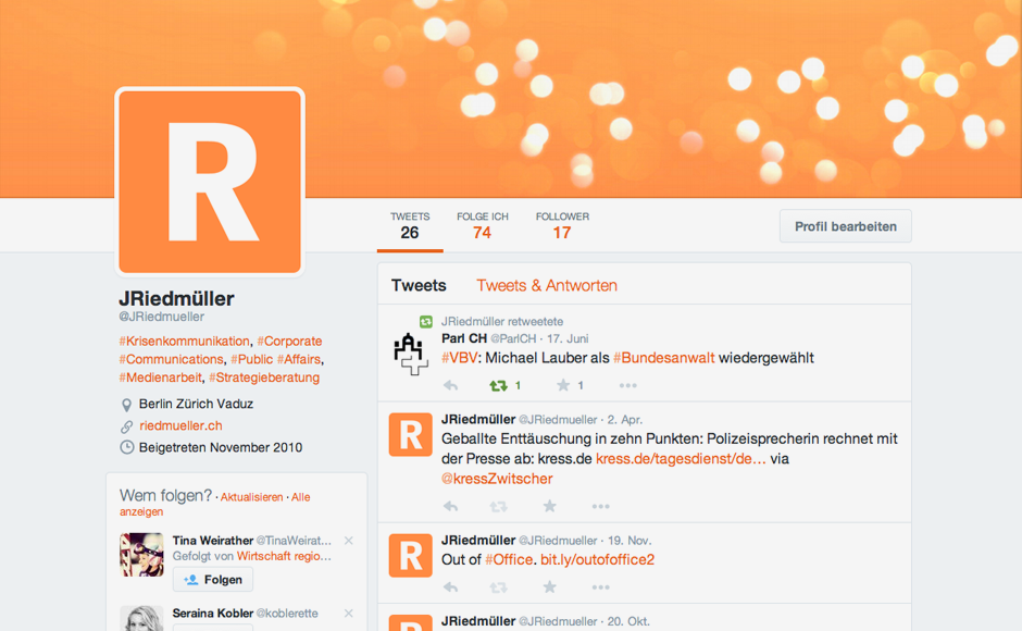 Riedmüller Kommunikation Twitter